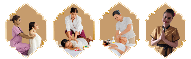 Behandelingen bij Siribuapha: nekmassage, traditionele Thaise massage, oliemassage en een welkom van Naiyana